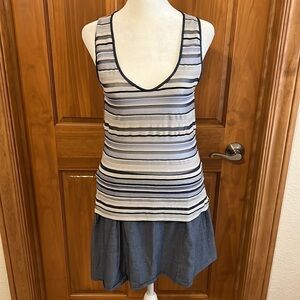 Designer: Armani sheer Blue Striped Top Size 8